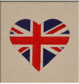 click here to view larger image of British Flag Heart (hand painted canvases)