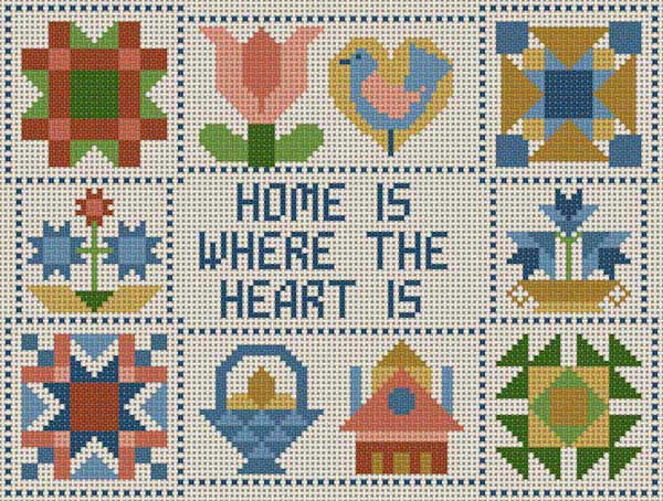 click here to view larger image of Home Where Heart (hand painted canvases)