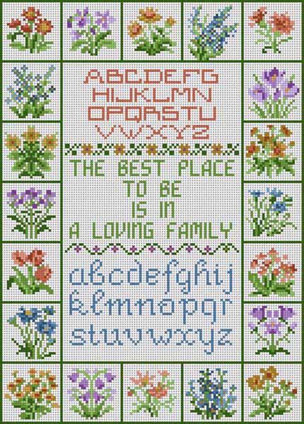 click here to view larger image of Floral Sampler (hand painted canvases)