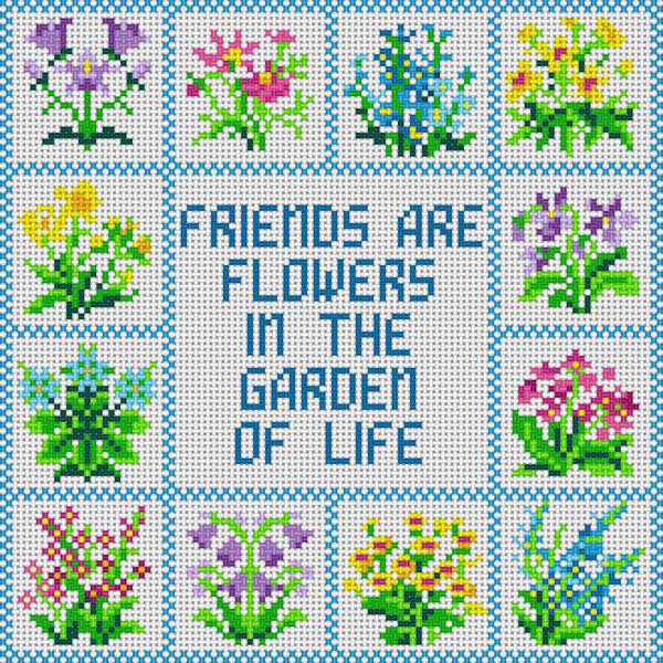 click here to view larger image of Friends / Flowers (hand painted canvases)