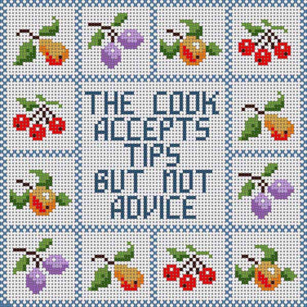 click here to view larger image of Cook Accepts Tips (hand painted canvases)