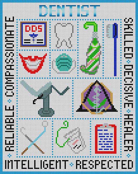 click here to view larger image of Dentist Sampler (hand painted canvases)