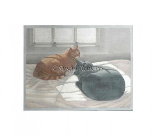 click here to view larger image of Sun Bathing Cats (hand painted canvases)