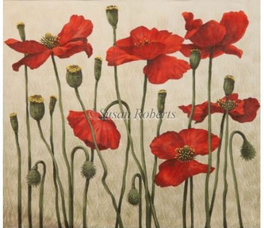 click here to view larger image of Red Poppies - 18ct (hand painted canvases)