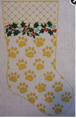 click here to view larger image of My Best Friend's Stocking - Gold (hand painted canvases)