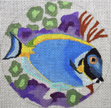 click here to view larger image of Powder Blue Tang Ornament (hand painted canvases)