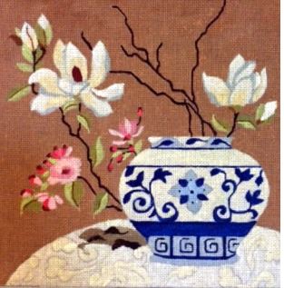 click here to view larger image of Blue and White Porcelain Jar (hand painted canvases)
