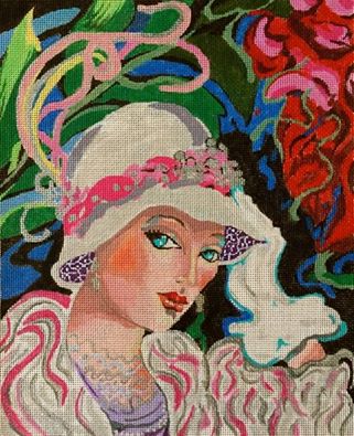 click here to view larger image of Spring Breeze Lady (hand painted canvases)