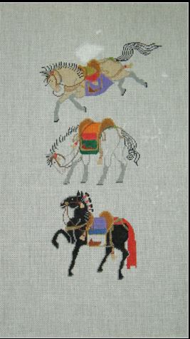 click here to view larger image of Three Hokusai Horses (hand painted canvases)