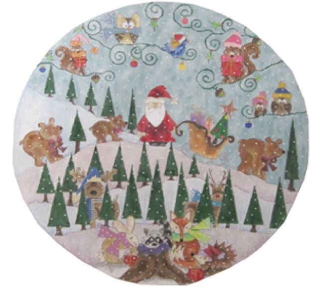 click here to view larger image of Woodland Christmas Celebration, A (hand painted canvases)