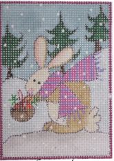 click here to view larger image of Woodland Christmas Portrait - The Bunny (hand painted canvases)