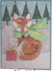 click here to view larger image of Woodland Christmas Portrait - The Fox (hand painted canvases)