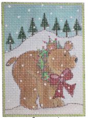 click here to view larger image of Woodland Christmas Portrait - The Bear (hand painted canvases)
