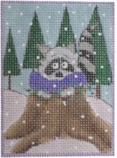 click here to view larger image of Woodland Christmas Portrait - The Raccoon (hand painted canvases)