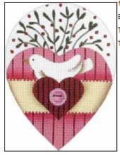 click here to view larger image of Button Bird Heart (hand painted canvases)