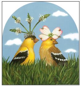 click here to view larger image of Goldfinch Wedding (hand painted canvases)