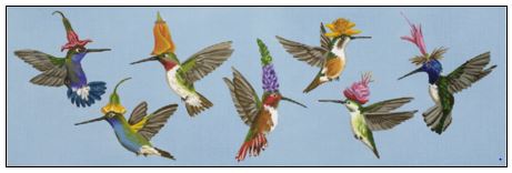 click here to view larger image of Hummers (hand painted canvases)