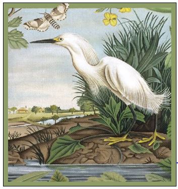 click here to view larger image of White Egret (hand painted canvases)
