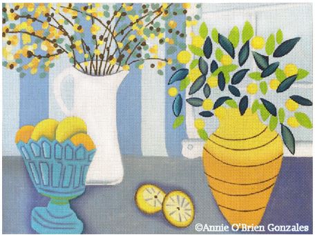 click here to view larger image of Lemons (hand painted canvases)