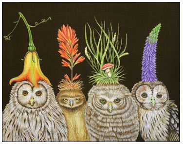 click here to view larger image of High Hat Owlets (hand painted canvases)