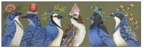 click here to view larger image of Blue Jay Cousins (hand painted canvases)