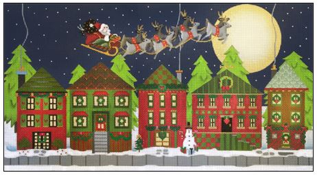 click here to view larger image of Christmas Houses (hand painted canvases)