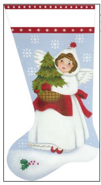 click here to view larger image of Angel Tree Sock (hand painted canvases)