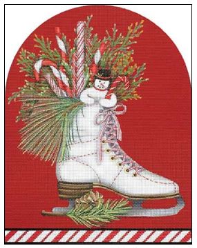 click here to view larger image of White Ice Skate (hand painted canvases)