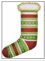 click here to view larger image of Stripe Sock (hand painted canvases)