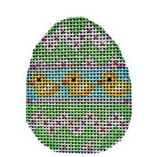 click here to view larger image of Lime Chevron/Ducks Mini Egg (hand painted canvases)