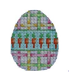 click here to view larger image of Lime/Pink Lattice/Carrots Mini Egg (hand painted canvases)