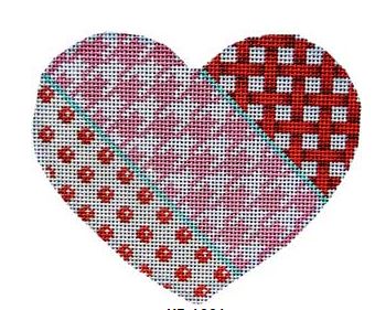 click here to view larger image of Woven/Houndstooth/Dot Heart (hand painted canvases)