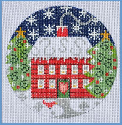 click here to view larger image of Red House Ornament (hand painted canvases)