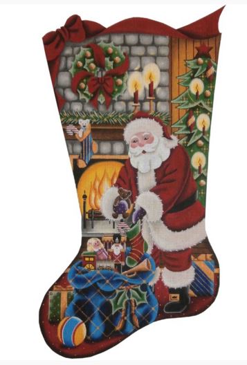 click here to view larger image of Filling Stockings Stocking - 18ct (hand painted canvases)