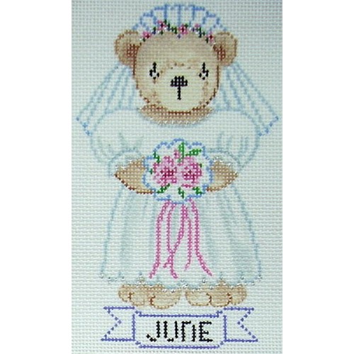 click here to view larger image of June Bride Teddy Bear (hand painted canvases)