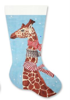 click here to view larger image of Giraffe with Scarves Stocking (hand painted canvases)