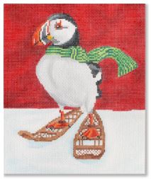 click here to view larger image of Puffin with Snow Shoes (hand painted canvases)