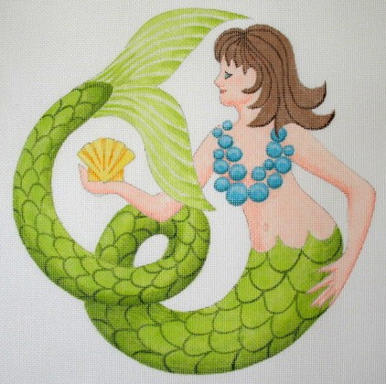click here to view larger image of Scallop Mermaid - 13ct (hand painted canvases)