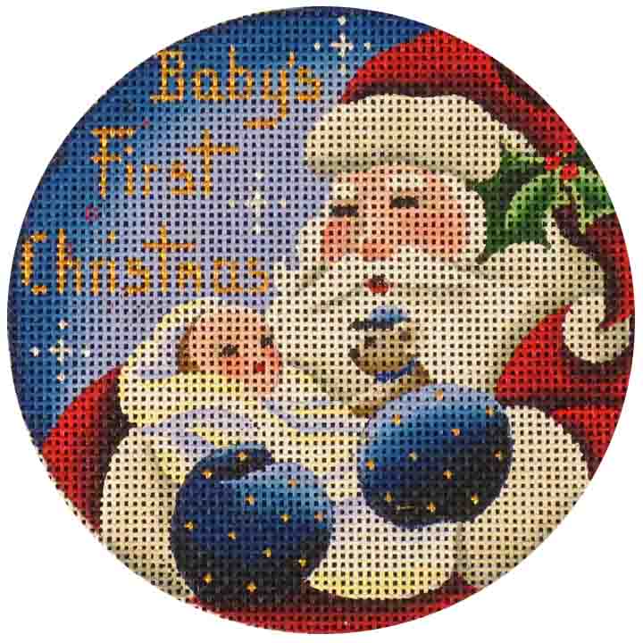 click here to view larger image of Babies First Christmas - Boy (hand painted canvases)