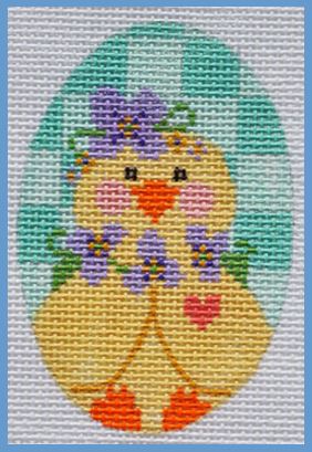 click here to view larger image of Checkered Chick Egg (hand painted canvases)