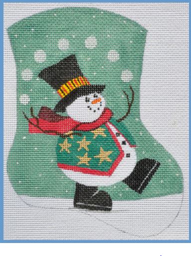 click here to view larger image of Juggling Snowman Mini Sock (hand painted canvases)
