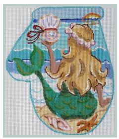 click here to view larger image of Mermaid at the Beach Mit (hand painted canvases)