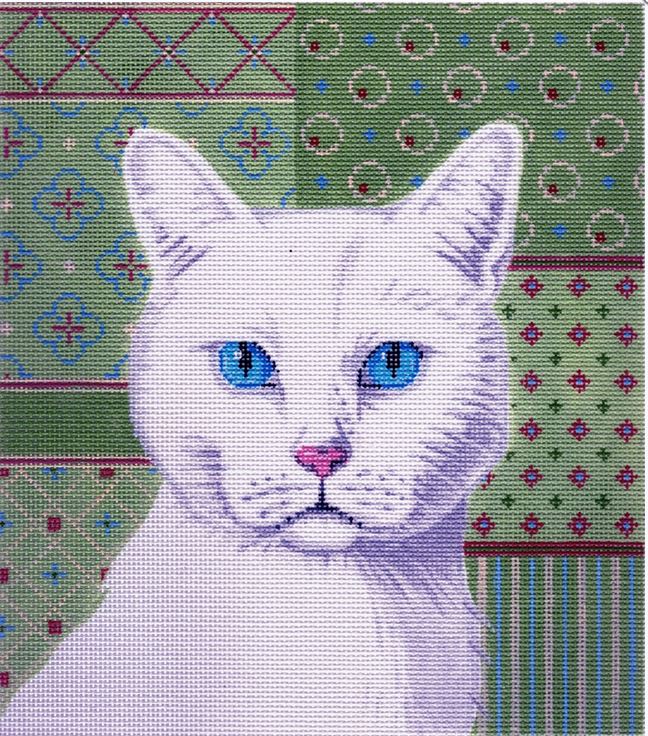 click here to view larger image of White Cat (hand painted canvases)