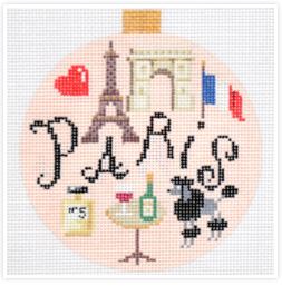 click here to view larger image of Travel Round - Paris (hand painted canvases)