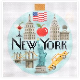 click here to view larger image of Travel Round - New York (hand painted canvases)