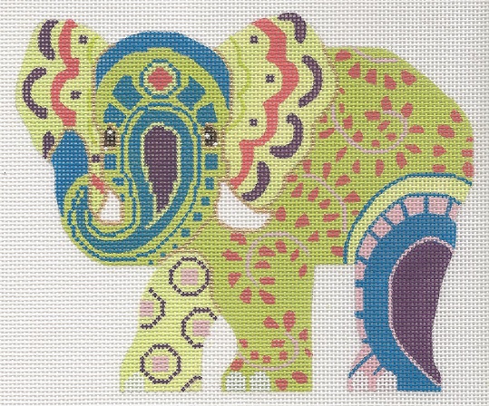 click here to view larger image of Paisley Elephant (hand painted canvases)