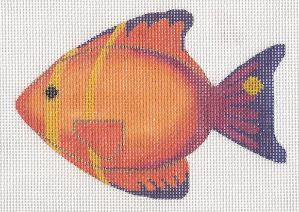click here to view larger image of Orange and Blue Fish (hand painted canvases)