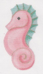 click here to view larger image of Pink and Green Seahorse (hand painted canvases)