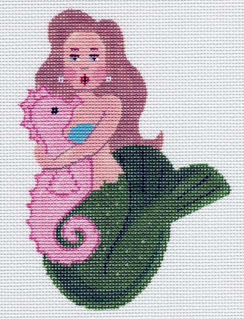 click here to view larger image of Mini Mermaid With Seahorse (hand painted canvases)
