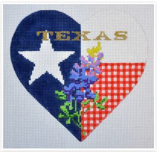 click here to view larger image of Bluebonnet Heart (hand painted canvases)